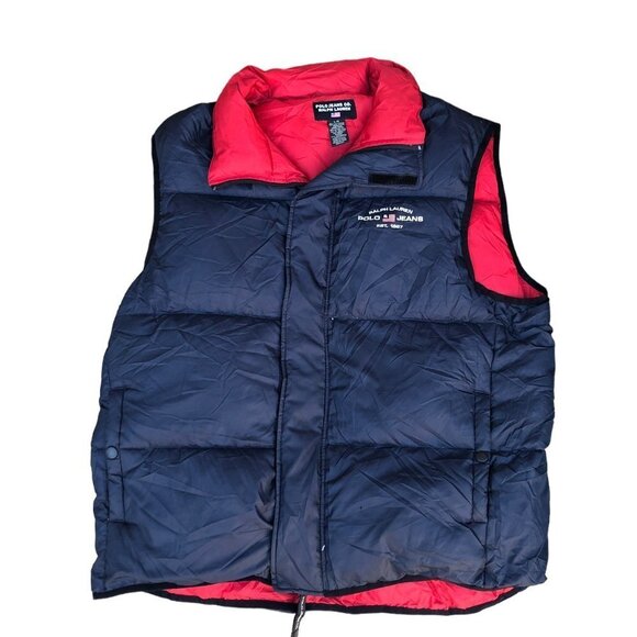 VINTAGE Polo Ralph Lauren Puffer Jacket Vest Large - Picture 5 of 10